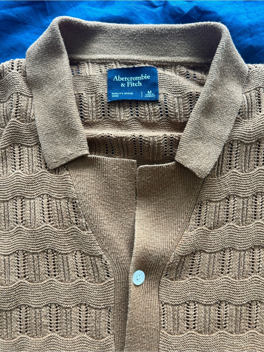Abercrombie & Fitch Rust Brown/Orange Cotton Sweater Polo - Picture 2 of 4